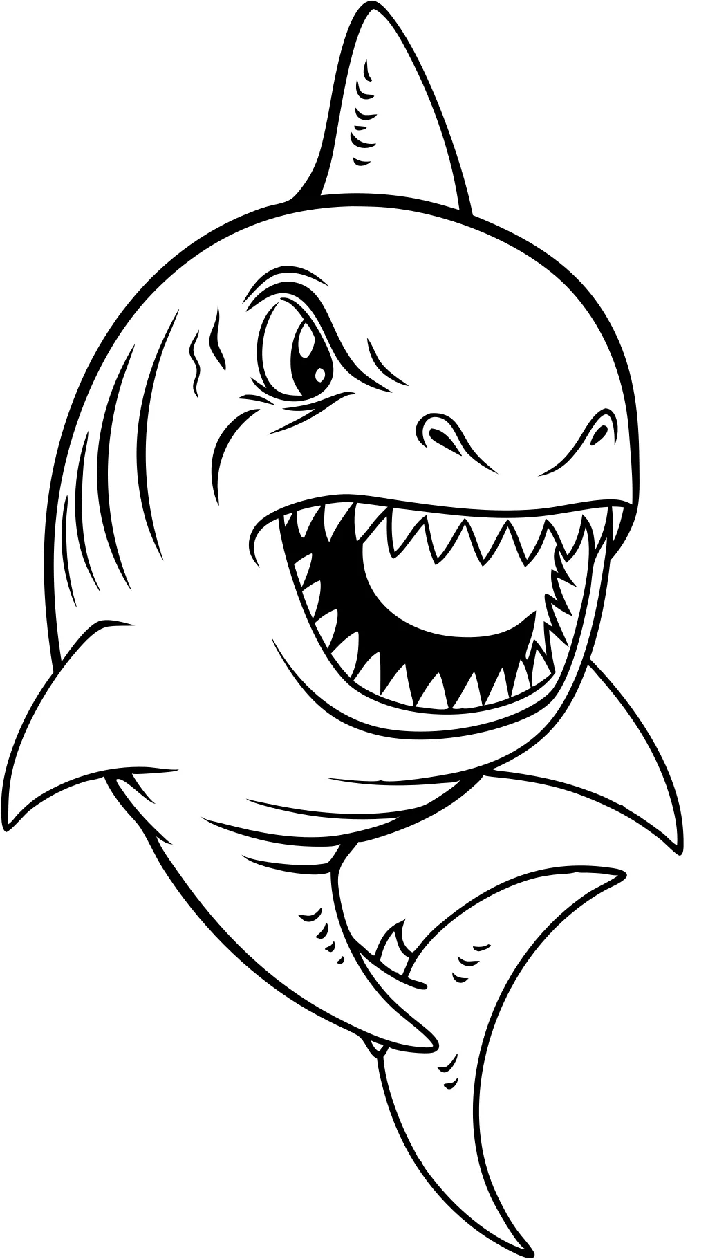 scary shark coloring pages